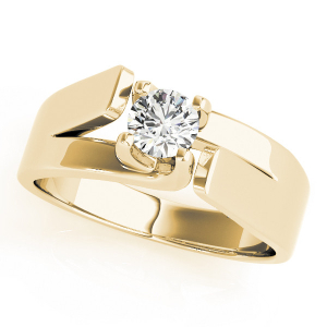 Mercy Natural Yellow Gold 4 Prong Classic Solitaire Diamond Rings