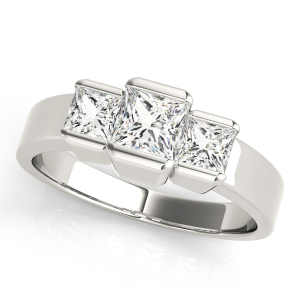 Yuna Lab-Created Diamond Channel Set Trilogy Engagement Ring