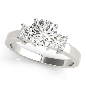 Viri Lab-Created Diamond 4 Prong Set Trilogy Engagement Ring