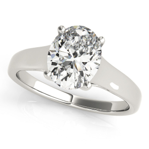 Nikeisha Natural Silver 4 Prong Diamond Solitaire Rings