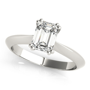 Niketa Natural Silver Double Prong Diamond Solitaire Rings