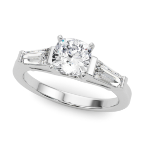 Valora Natural Diamond 4 Prong Set Trilogy Engagement Ring