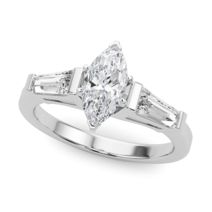 Vesna Lab-Created Diamond 6 Prong Set Trilogy Engagement Ring