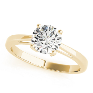 Madalyn Natural Diamond Yellow Gold 4 Prong Classic Solitaire Engagement Rings