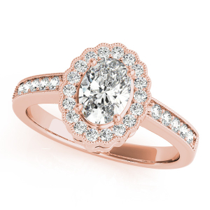 Kailany Natural Rose Gold Halo Engagement Diamond Rings