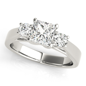 Wrenlee Lab-Created Diamond 4 Prong Set Trilogy Engagement Ring