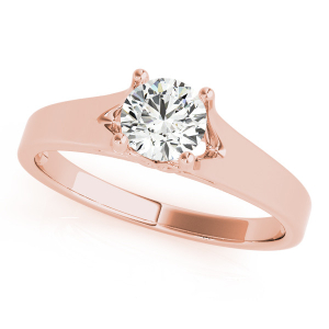 Meghan Natural Rose Gold 4 Prong Classic Solitaire Diamond Rings