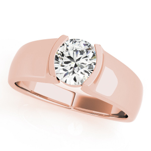 Maisy Natural Rose Gold Half Bezel Solitaire Diamond Ring