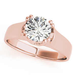 Maddie Natural Rose Gold Double Prong Solitaire Diamond Rings