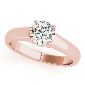 Maliah Natural Rose Gold 4 Prong Solitaire Diamond Rings