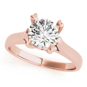 Mikaela Natural Rose Gold 4 Prong Solitaire Diamond Rings