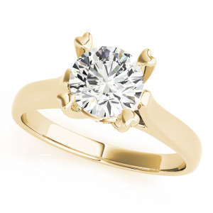 Mikaela Natural Yellow Gold 4 Prong Solitaire Diamond Rings