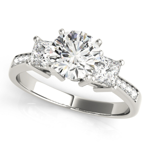 Wrenna Lab-Created Diamond 4 Prong Set Trilogy Engagement Ring