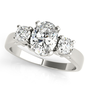 Varya Lab-Created Diamond 4 Prong Set Trilogy Engagement Ring