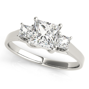 Wila Lab-Created Diamond 4 Prong Set Trilogy Engagement Ring