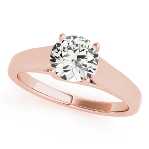 Merrit Natural Rose Gold 4 Prong Solitaire Diamond Rings