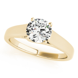 Merrit Natural Yellow Gold 4 Prong Solitaire Diamond Rings