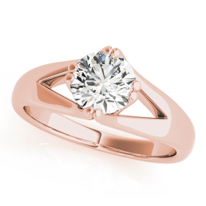 Moriah Natural Rose Gold Double Prong Classic Solitaire Diamond Rings