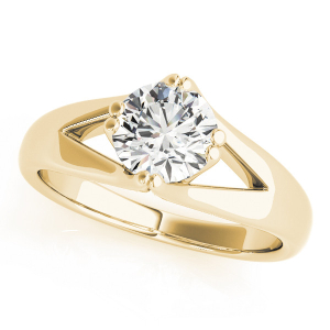 Moriah Natural Yellow Gold Double Prong Classic Solitaire Diamond Rings