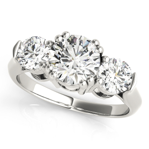 Yurani Lab-Created Diamond Double Prong Set Trilogy Engagement Ring