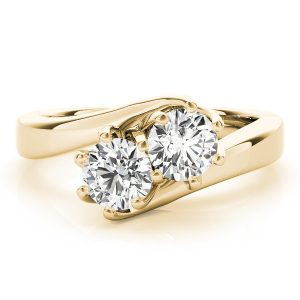 Helly Natural Yellow Gold Two Stone Diamond Rings