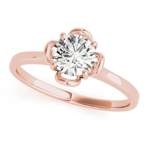 Millicent Natural Diamond Rose Gold Bar and Prong Classic Solitaire Engagement Rings