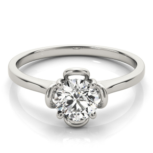 Millicent Lab-Created Diamond Round cut Bar and Prong  Classic Solitaire Engagement Ring