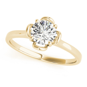 Millicent Natural Diamond Yellow Gold Bar and Prong Classic Solitaire Engagement Rings