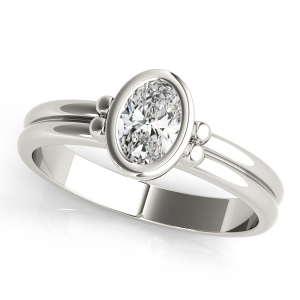 Nichele Natural Silver Bezel Diamond Solitaire Rings