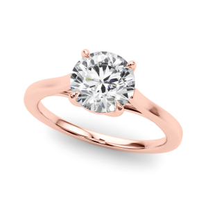 Marli Natural Diamond Rose Gold 4 Prong Solitaire Engagement Rings