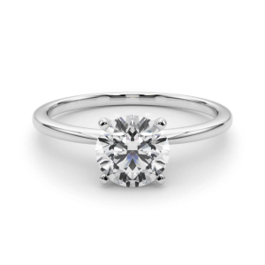 Mahogany Natural White Gold 4 Prong Classic Solitaire Diamond Rings