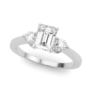 Walda Lab-Created Diamond 4 Prong Set Trilogy Engagement Ring