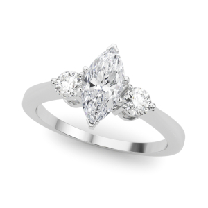 Yara Lab-Created Diamond 4 Prong Set Trilogy Engagement Ring