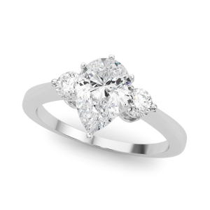 Yareli Lab-Created Diamond 4 Prong Set Trilogy Engagement Ring