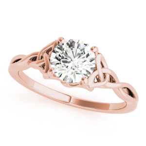 Maelee Natural Diamond Rose Gold 4 Prong Solitaire Engagement Rings