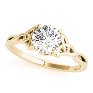 Maelee Natural Diamond Yellow Gold 4 Prong Solitaire Engagement Rings