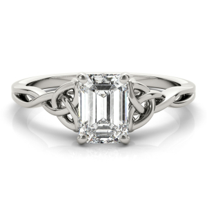 Nichola Natural Silver 4 Prong Diamond Solitaire Rings