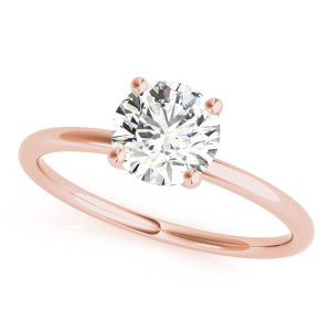 Mirabelle Lab-Created Diamond Rose Gold 4 Prong Classic Solitaire Engagement Ring