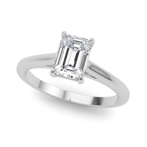 Nadalyne Natural Silver 4 Prong Diamond Solitaire Rings