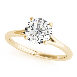 Melodie Natural Diamond Yellow Gold 4 Prong Solitaire Engagement Rings