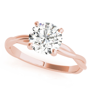 Mayzie Natural Diamond Rose Gold 4 Prong Classic Solitaire Engagement Rings