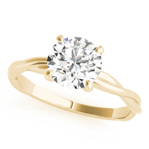 Mayzie Natural Diamond Yellow Gold 4 Prong Classic Solitaire Engagement Rings