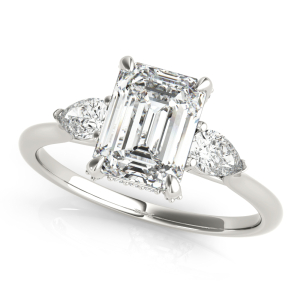 Yakira Natural Diamond 4 Prong Set Trilogy Engagement Ring