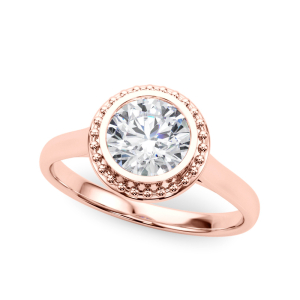 Noelle Natural Diamond Rose Gold Bezel Classic Solitaire Engagement Rings