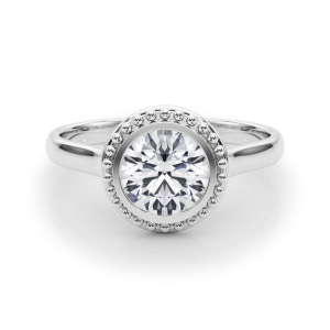 Noelle Lab-Created Diamond Round cut Bezel  Classic Solitaire Engagement Ring