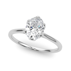 Naydi Natural Silver 6 Prong Diamond Solitaire Rings