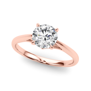 Mylie Natural Diamond Rose Gold 4 Prong Classic Solitaire Engagement Rings