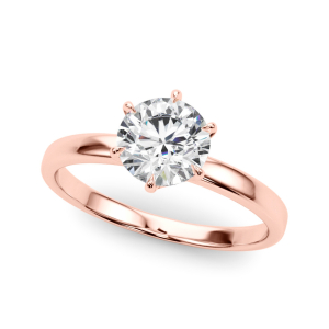 Marnie Natural Diamond Rose Gold 6 Prong Classic Solitaire Engagement Rings