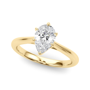 Makayla Natural Yellow Gold 6 Prong Solitaire Diamond Rings