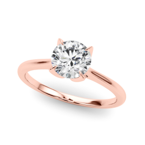 Mckenna Natural Rose Gold 4 Prong Solitaire Diamond Rings